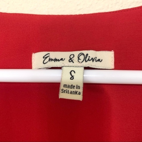 EMMA & OLIVIA Res Blouse V-Neck elastic Sleeves S - Picture 7 of 8